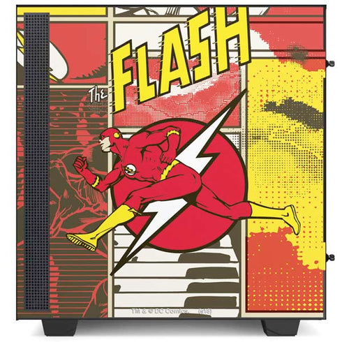 DC Comics The Flash Vintage Action Pose Pattern NZXT H510 Compact ATX Mid-Tower Case Skin