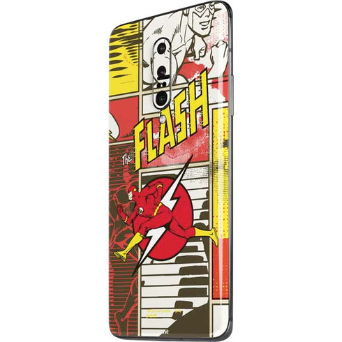 DC Comics The Flash Vintage Action Pose Pattern OnePlus 7 Pro Skin