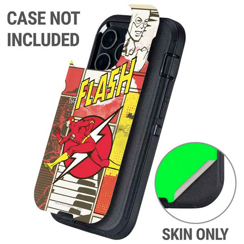 DC Comics Flash Block Pattern Otterbox Defender iPhone Skin