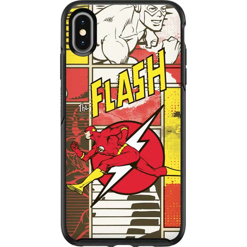 DC Comics The Flash Vintage Action Pose Pattern Otterbox Symmetry iPhone Skin