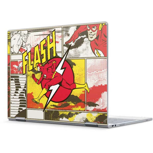 DC Comics The Flash Vintage Action Pose Pattern Pixelbook Skin