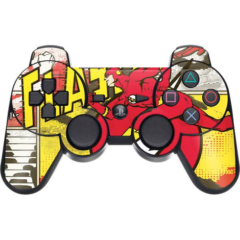 DC Comics The Flash Vintage Action Pose Pattern PS3 Dual Shock wireless controller Skin