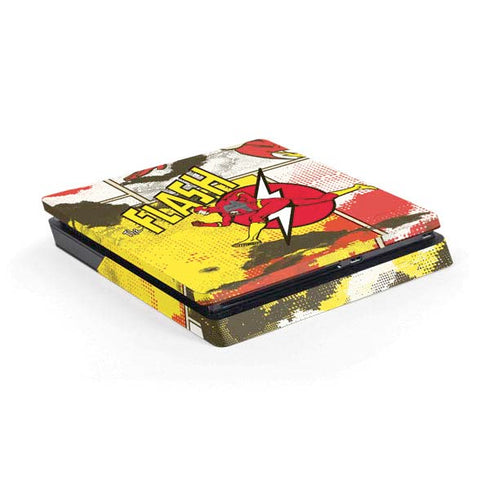 DC Comics The Flash Vintage Action Pose Pattern PS4 Slim Skin