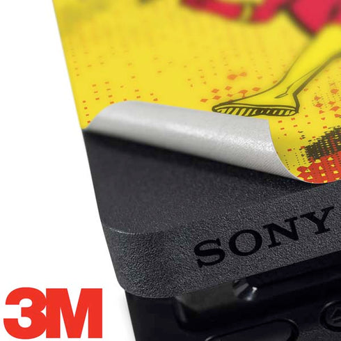 DC Comics The Flash Vintage Action Pose Pattern PS4 Slim Bundle Skin