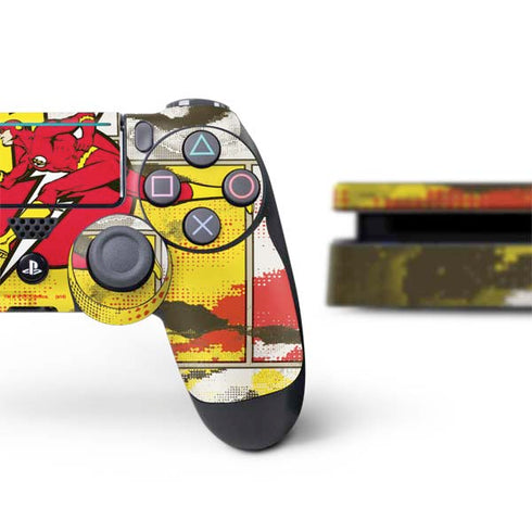 DC Comics The Flash Vintage Action Pose Pattern PS4 Slim Bundle Skin
