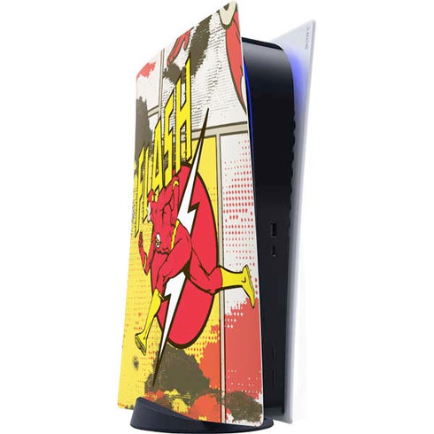 DC Comics The Flash Vintage Action Pose Pattern PS5 Digital Edition Console Skin