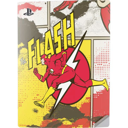 DC Comics The Flash Vintage Action Pose Pattern PS5 Digital Edition Console Skin