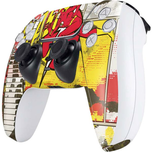 DC Comics The Flash Vintage Action Pose Pattern PS5 Controller Skin