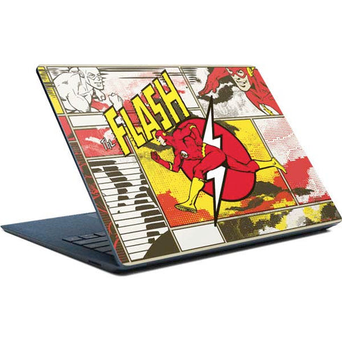 DC Comics The Flash Vintage Action Pose Pattern Surface Laptop Skin