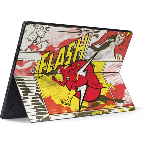 DC Comics The Flash Vintage Action Pose Pattern Surface Pro 7 Skin