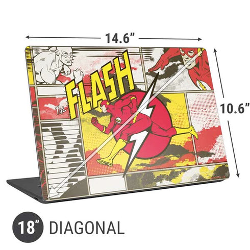 DC Comics The Flash Vintage Action Pose Pattern Universal Laptop 18in (14.6 x 10.6in) Skin