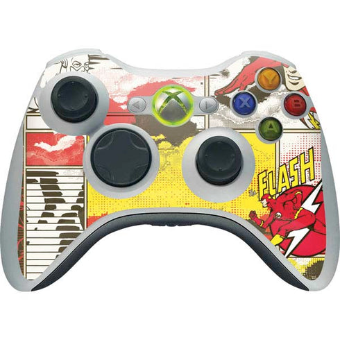 DC Comics The Flash Vintage Action Pose Pattern Xbox 360 Wireless Controller Skin