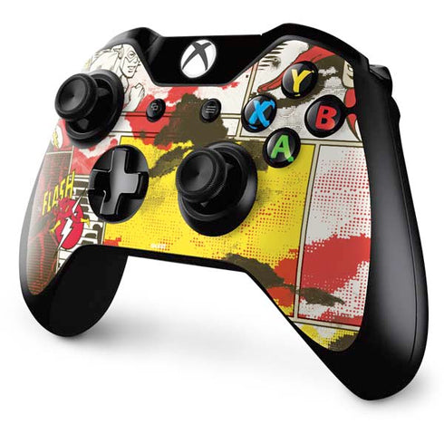 DC Comics The Flash Vintage Action Pose Pattern Xbox One Controller Skin