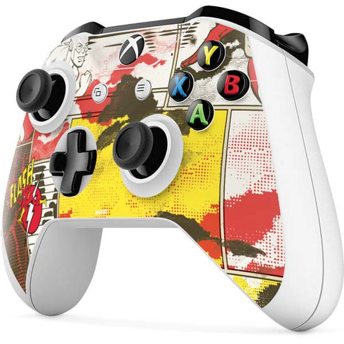 DC Comics The Flash Vintage Action Pose Pattern Xbox One S Controller Skin
