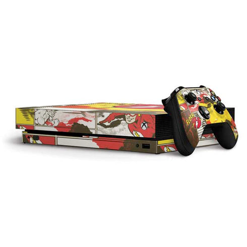 DC Comics The Flash Vintage Action Pose Pattern Xbox One X Bundle Skin