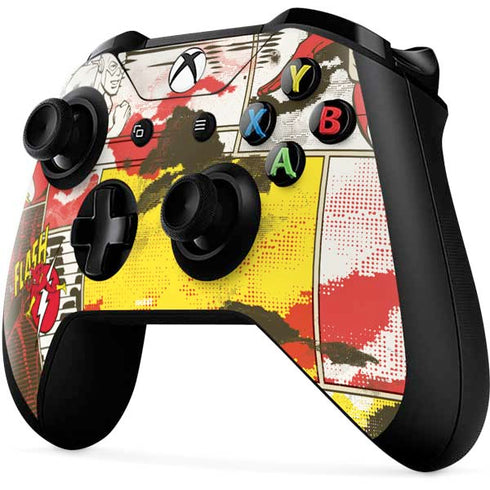 DC Comics The Flash Vintage Action Pose Pattern Xbox One X Controller Skin