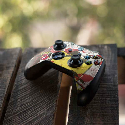 DC Comics The Flash Vintage Action Pose Pattern Xbox One X Controller Skin