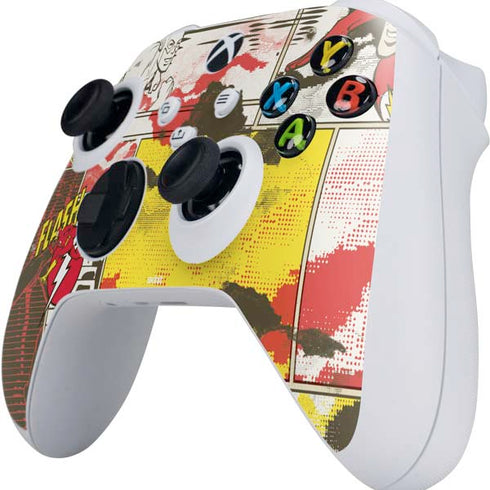 DC Comics The Flash Vintage Action Pose Pattern Xbox Series S Controller Skin