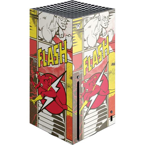 DC Comics The Flash Vintage Action Pose Pattern Xbox Series X Console Skin