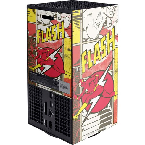 DC Comics The Flash Vintage Action Pose Pattern Xbox Series X Console Skin