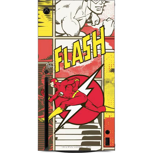 DC Comics The Flash Vintage Action Pose Pattern Xbox Series X Console Skin