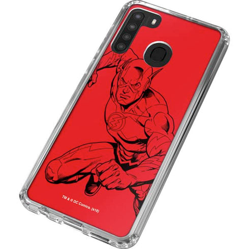 DC Comics The Flash Comic Pop Galaxy A21 Clear Case