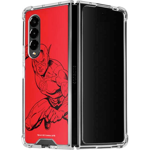 DC Comics The Flash Comic Pop Galaxy Z Fold4 5G Clear Case