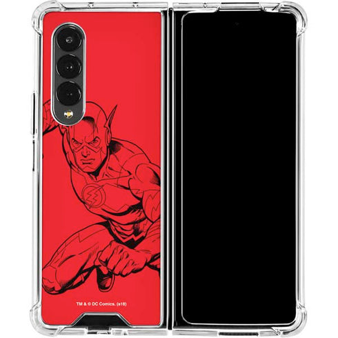 DC Comics The Flash Comic Pop Galaxy Z Fold4 5G Clear Case