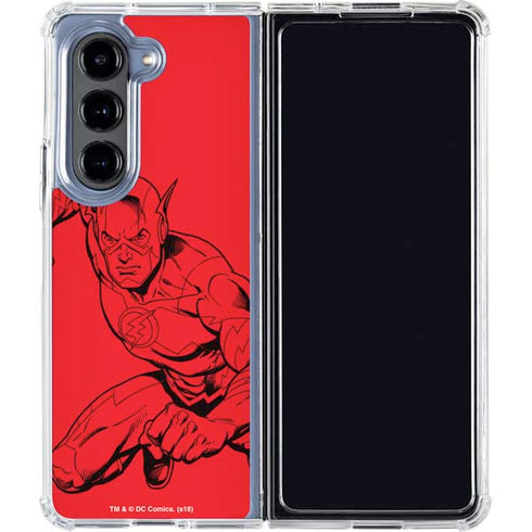 DC Comics The Flash Comic Pop Galaxy Z Fold5 5G Clear Case