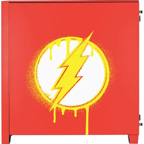 DC Comics The Flash Emblem Drip Corsair 4000D Tempered Glass Mid-Tower ATX Case Skin