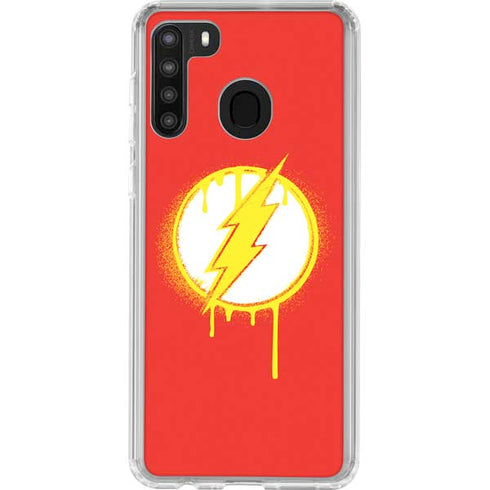 DC Comics The Flash Emblem Drip Galaxy A21 Clear Case
