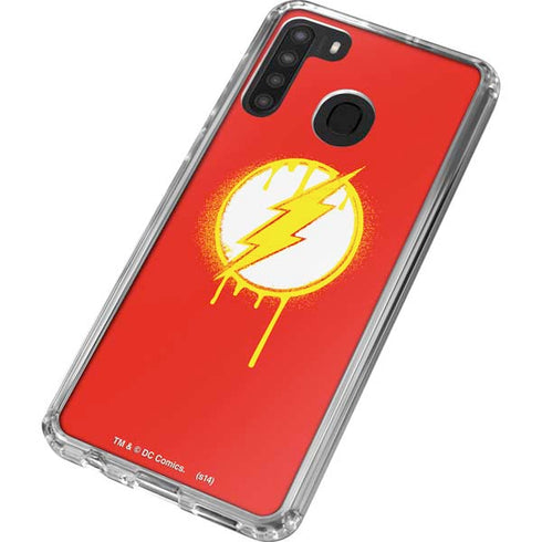 DC Comics The Flash Emblem Drip Galaxy A21 Clear Case