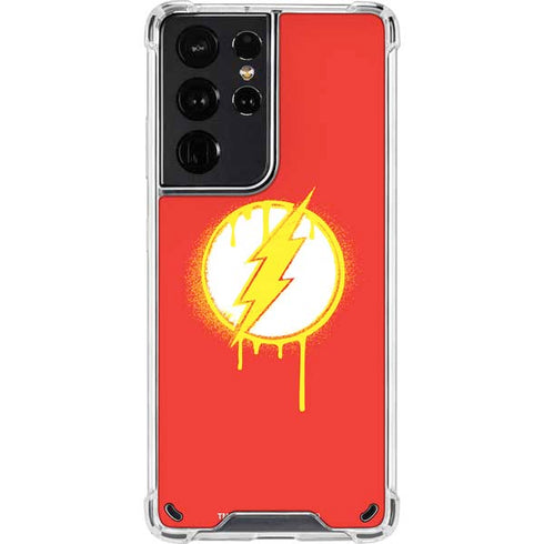 DC Comics The Flash Emblem Drip Galaxy S21 Ultra 5G Clear Case