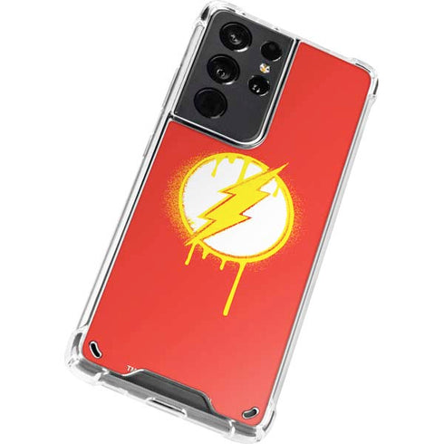 DC Comics The Flash Emblem Drip Galaxy S21 Ultra 5G Clear Case