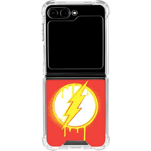 DC Comics The Flash Emblem Drip Galaxy Z Flip5 5G Clear Case
