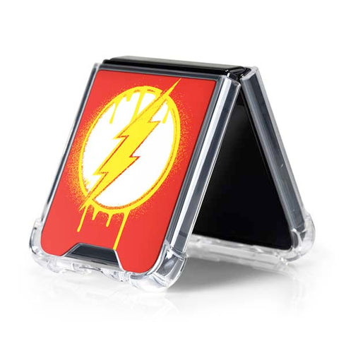 DC Comics The Flash Emblem Drip Galaxy Z Flip5 5G Clear Case