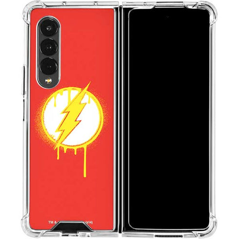 DC Comics The Flash Emblem Drip Galaxy Z Fold4 5G Clear Case