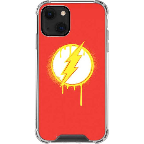 DC Comics The Flash Emblem Drip iPhone 14 Plus Clear Case