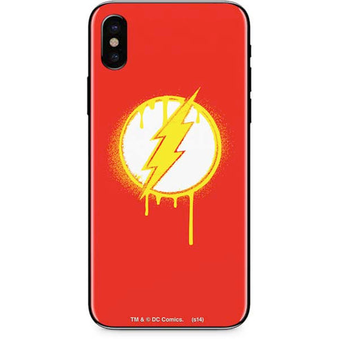DC Comics The Flash Emblem Drip iPhone XS Skin