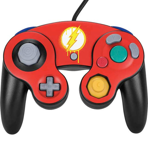DC Comics The Flash Emblem Drip Nintendo GameCube Controller Skin