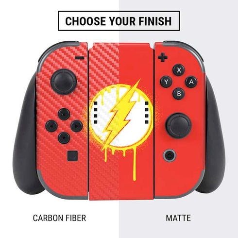 DC Comics The Flash Emblem Drip Nintendo Switch Bundle Skin