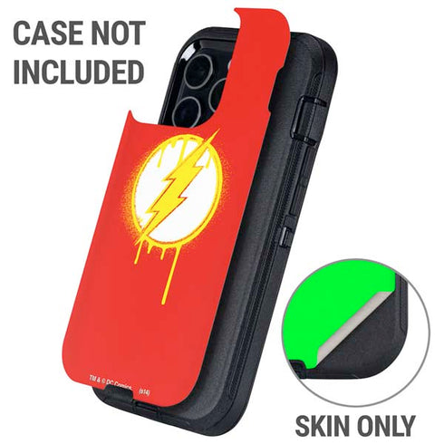 DC Comics The Flash Emblem Drip Otterbox Defender iPhone Skin