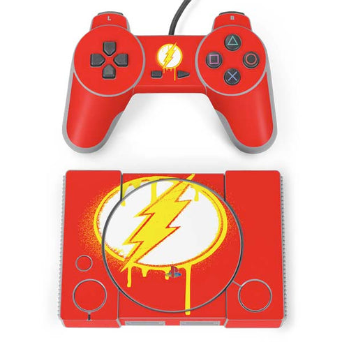 DC Comics The Flash Emblem Drip PlayStation Classic Bundle Skin