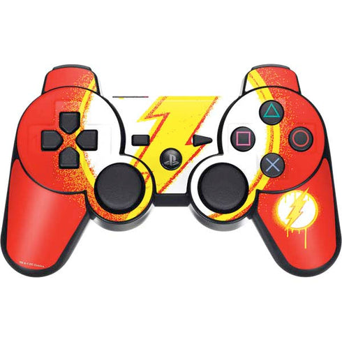 DC Comics The Flash Emblem Drip PS3 Dual Shock wireless controller Skin
