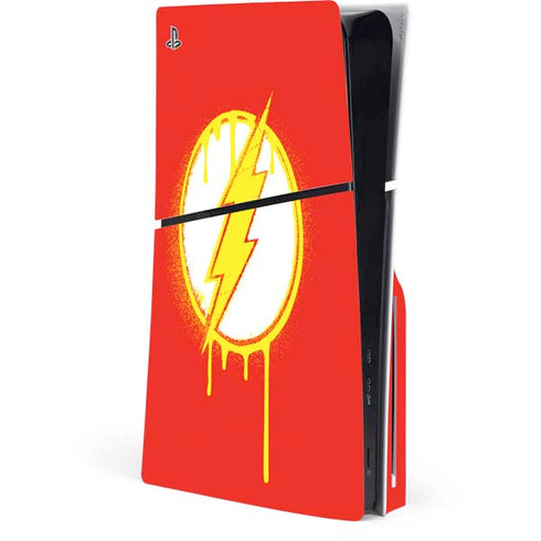 DC Comics The Flash Emblem Drip PS5 Slim Disk Console Skin