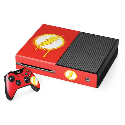 DC Comics The Flash Emblem Drip Xbox One Console and Controller Bundle Skin