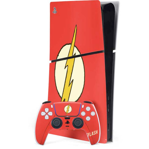 DC Comics The Flash Classic Emblem PS5 Slim Digital Edition Bundle Skin