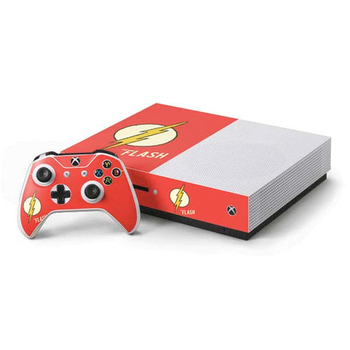 DC Comics The Flash Classic Emblem Xbox One S Console and Controller Bundle Skin