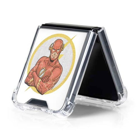 DC Comics The Flash Folded Arms Pose Galaxy Z Flip5 5G Clear Case