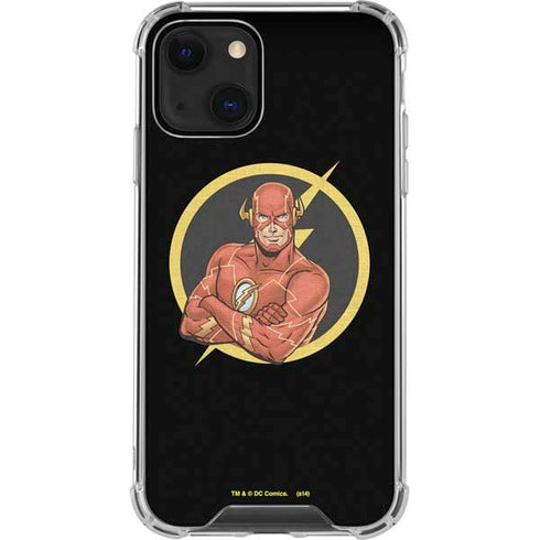 DC Comics The Flash Folded Arms Pose iPhone 14 Plus Clear Case